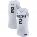 Men Mark Watts Michigan State Spartans #2 Nike NCAA 2020 White Authentic College Stitched Basketball Jersey BG50G45TF